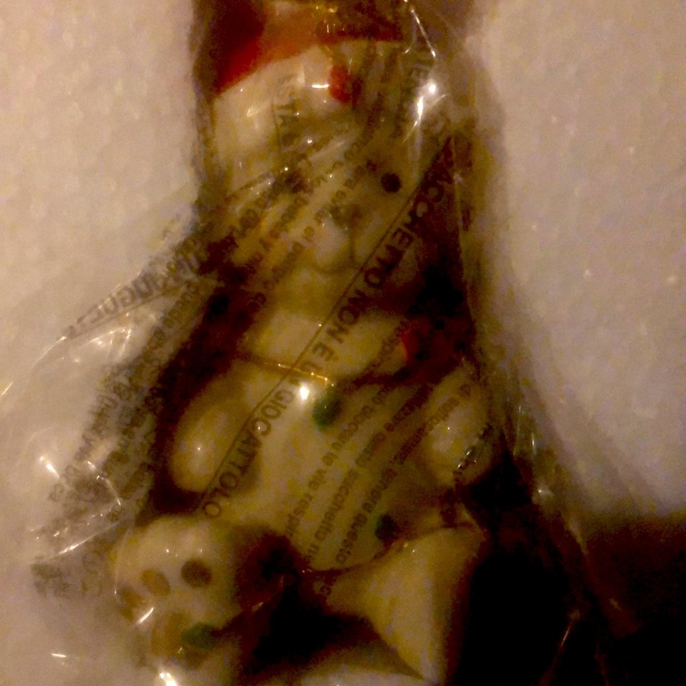 Lenox Christmas bear ornament . Still sealed in its bag .